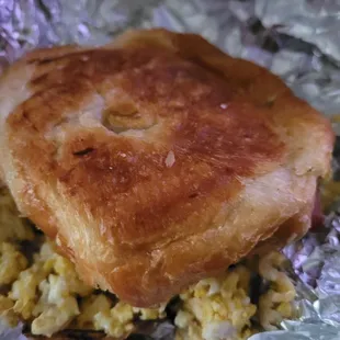 Bacon egg cheese breakfast sandwich