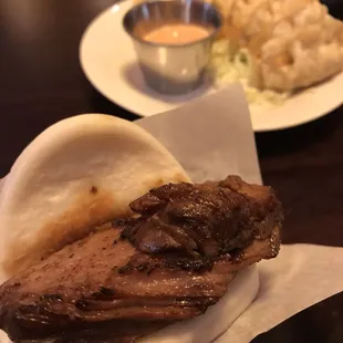 Pork buns and potstickers