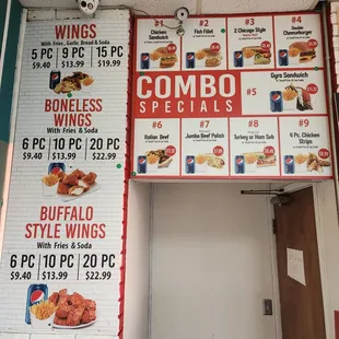 menu and prices