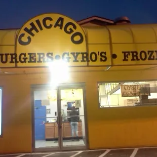 the front of the restaurant