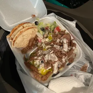 Gyro salad! So much gyro meat!!