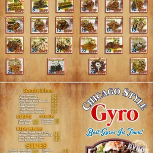 the menu and prices