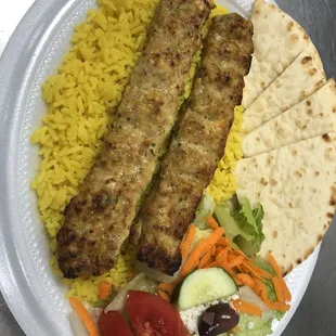 Chicken kabab platter