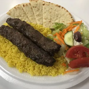 Beef kabab platter