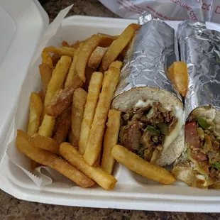 Super Philly Steak and fries (with lemon pepper)