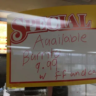 a sign in the window