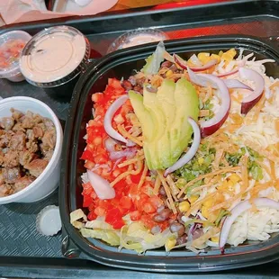 Taco salad - steak on the side