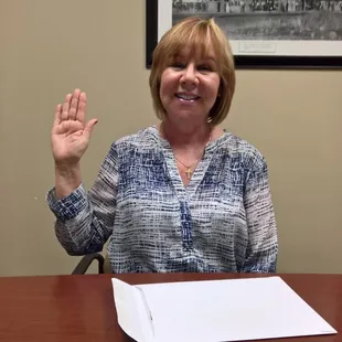 Cindi, pledging to 'do you awesome job!' And she did! Thanks for the personalized service!