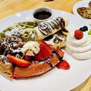 Waffle Flight Breakfast + Turkey Sausage Patties