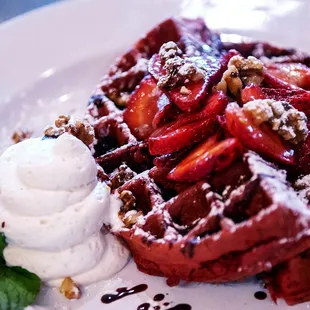 waffles, food