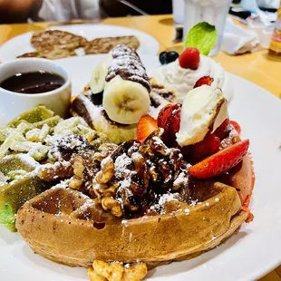 waffles, food