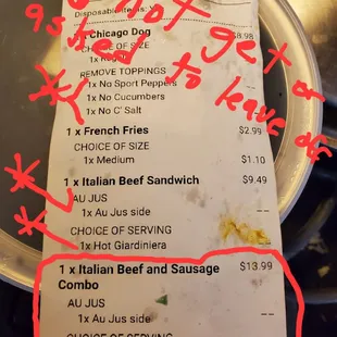 Showing I paid 14 bucks for something I didn't get, but hey a 5 dollar credit offsets that according to them NOT, I want a full refund