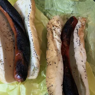Burnt hotdogs and raw fries!