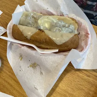 Beef and cheese with au juice on the side