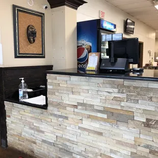 the front desk of the restaurant