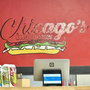 a laptop on a counter