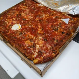 Large Supreme "pizza cake", weighs over 10 lbs!