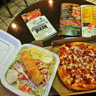 Chefs Salad and All Meats Pizza  absolutely delicious