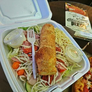 Great Chef&apos;s Salad come with Mega Hot Bread