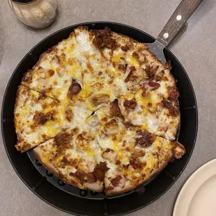 Gluten free chicken bacon ranch pizza