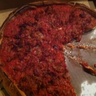 Deep dish with pepperoni &amp; bacon :)