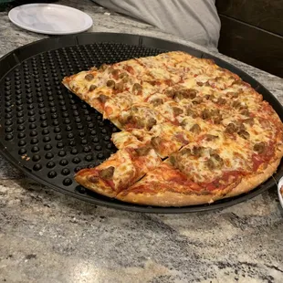 Jumbo Sausage and Pepperoni Pizza