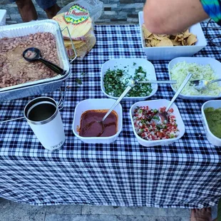 a table full of mexican food