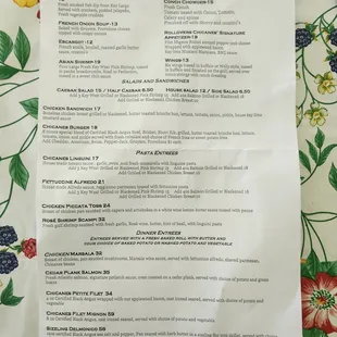 Chicanes menu