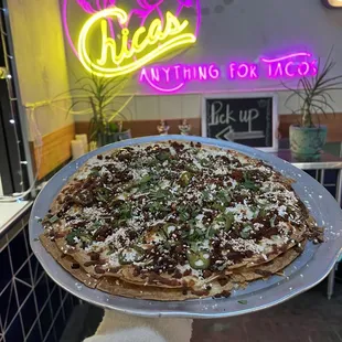 pizza, outside