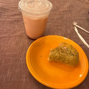 breakfast roll and italian soda