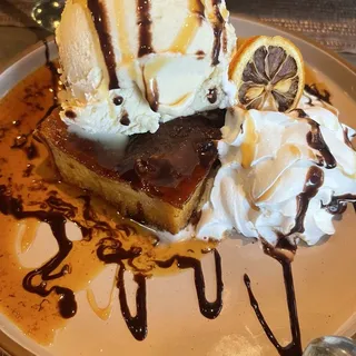 House Peruvian Bread Pudding with Vanilla Ice Cream