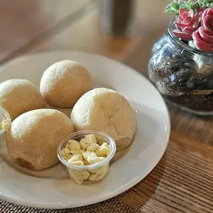 warm bread with garlic butter
