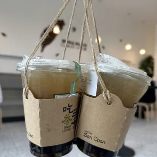 Green tea with boba