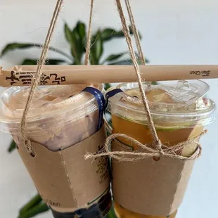 Boba Tea with Taro Paste &amp; Fruit Tea!