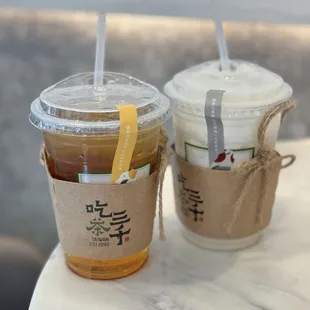 Honey Osmanthus Oolong Tea &amp; Green Tea with Cream