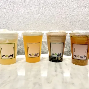 Creamy Lemon, Osmanthus Oolong Mango, Bubble milk tea, Classic Fruit