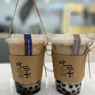 two cups of bubble tea