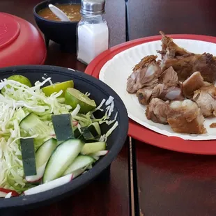 Some of our spread, Pork Ribs and Chicharrone Prensado.