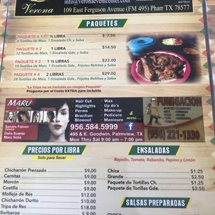 the menu