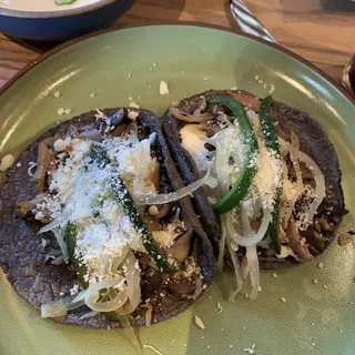 Smoked Maitake Mushroom Tacos with Rice and Beans