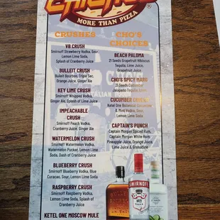 CHICHO's - Drink Menu