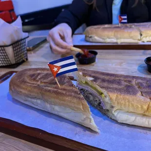 Cuban sandwiches and fries.