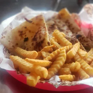 a basket of french fries