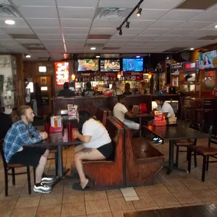 This is what the interior looks like from my table.  To the left is a large and covered outdoor patio.