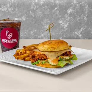 Combo Meal sandwich Fries and soda