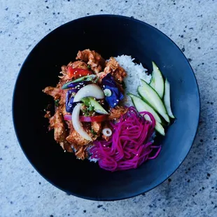 Spicy Chicken Bowl: Sauteed gochujang-marinated chicken.