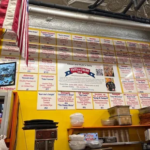 The wall menu with some of the classics served here.