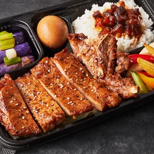 B6 Grilled Pork Chop Rice plate