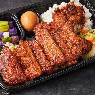 B5 Braised Pork Chop rice plate
