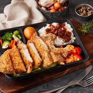 #B4. Fried Pork Chop Rice Plate